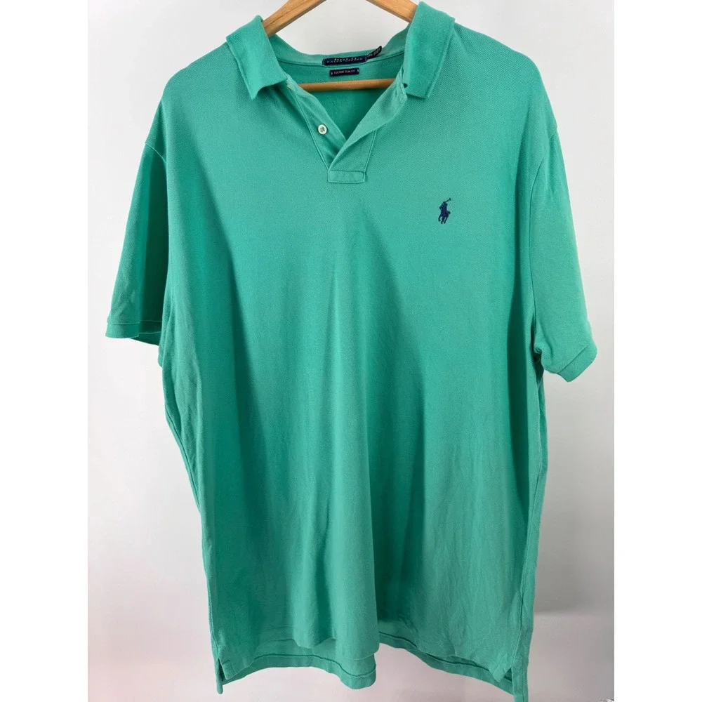 Polo Ralph Lauren Polo Shirt Mens XXL Green Mesh Pony Classic Golf Preppy